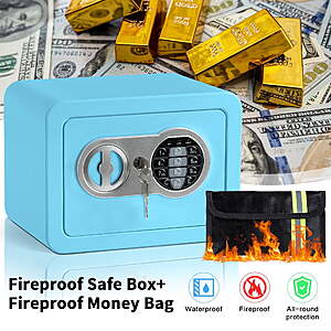 LOCKSWORTH 0.25 Cubic Feet Electronic Digital Safe Box, Blue $19