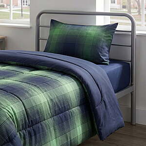 Mainstays Shadow Plaid 2-Piece Green Comforter Set $17.99