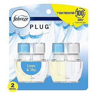 Febreze Plug In Air Freshener, Odor-Fighting Scented Oil 2-Pack Refills (Various) - $4.49