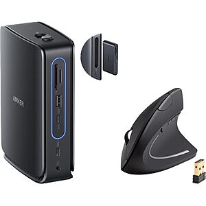 Anker Nano Laptop Docking Station with Detachable Hub & Anker 2.4G Wireless Vertical Ergonomic Optical Mouse for Work(Bundle) $122.38