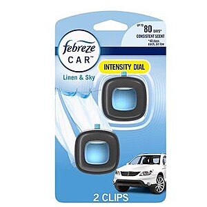 Febreze Car Air Freshener, Odor-Fighting Automotive Vent Clip, 2-Pack (Various) - $2.69