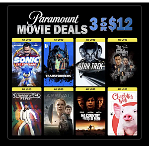 Fanflix: Paramount Digital movies 3 for $10.8