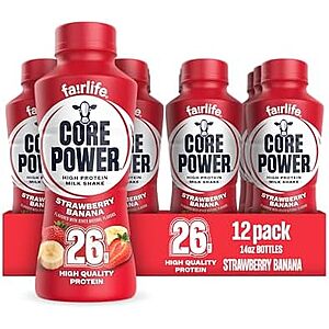 [SnS, AC] $24.59 | 12-Pack 14-Oz Core Power Protein Shake (Strawberry Banana) at Amazon