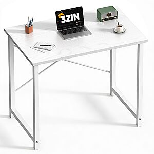 32" DUMOS Computer Desk (All White) $20 + Free Shipping w/ Prime or on orders over $35