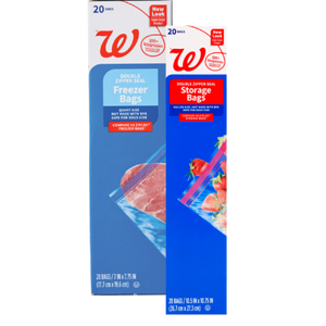 $0.79, Walgreens food storage bags, 150ct sandwich bags, 20ct gallon bags, 20 qt quart bags and more, free pickup $10+