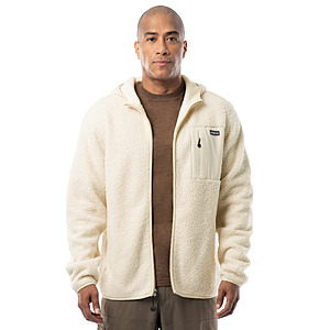 Wrangler Men's Full Zip Burly Utility Backpacking Sweater Hoodie (Bone White) $13.96