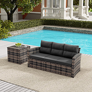 WestinTrends 2-Piece Outdoor Three Seater Sofa with Side Table Included (4 Colors) $283.97