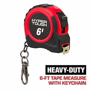 Hyper Tough 6-Foot Tape Measure with Keychain $2