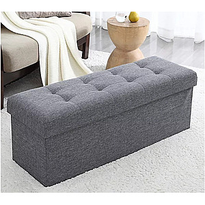 New QVC Customers: 43" Ornavo Home Foldable Tufted Storage Ottoman Bench (Various) $23.98 + Free Shipping
