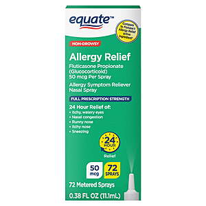 Equate Fluticasone Propionate Nasal Allergy Relief Spray, 50 mcg, Non-Drowsy, 72 Metered Sprays $7.48