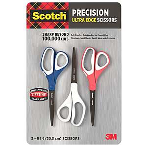 $8.39 3-Count 3M Scotch Precision Ultra Edge 8" Scissor Costco