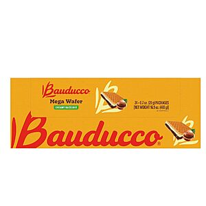 24-Pack 0.7-Oz Bauducco Mega Hazelnut Cream Wafers $3.42 w/ S&S + Free Shipping w/ Prime or on $35+