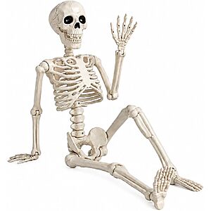 Halloween Skeleton Decorations,36" Posable Human Skeleton Decorations for Halloween Party Decor, Haunted House Props Indoor Outdoor Decoration $16.99