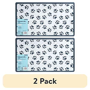 2 Pk Vibrant Life Vinyl Pet Food Placemat, Blue Paws(20" x 11.5") $5.24 + Free S&H w/ Walmart+ or $35+
