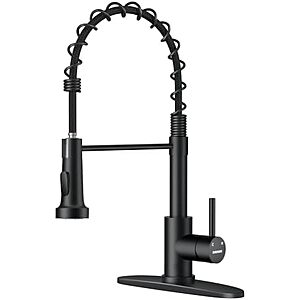 [AC] $27.99* | WEWE Single-Handle Pull-Down Kitchen & Bar Sink Faucet (Matte Black) at Amazon