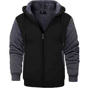 GEEK LIGHTING Men's Fleece-Lined Full-Zip Hoodie Sweatshirt (Black/Gray, Y-black Blue Gray) $29.98 + Free Shipping w/ Prime or on $35+