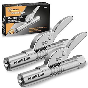 2-Pack Grease Gun Couplers $13.99 – 12,000 PSI High-Pressure Lock-On Quick Release