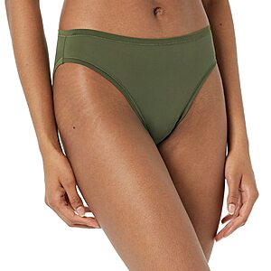 Amazon Essentials Women's Breathable High Cut Panties, Microfiber Underwear, Pack of 6, Blush/Dark Khaki Green/Mauve, X-Small $3.3