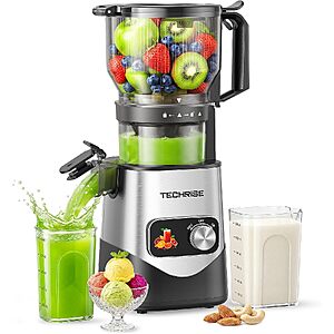 TechRise 3-in-1 Cold Press Juicer, 6" Wide Feed Chute Juicer Machines $59.99