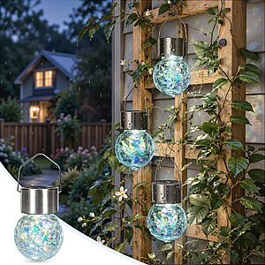 GIGALUMI Solar Hanging Lights Christmas Solar Lights Outdoor Garden Decor - $16.19 AC