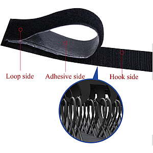 $12.34ac FS Walmart+ via Seller: 2 x 3M Hook and Loop Self Sticky Adhesive Tape, Heavy Duty Interlocking Tape Sewing Fasteners, Black Strips with Adhesive