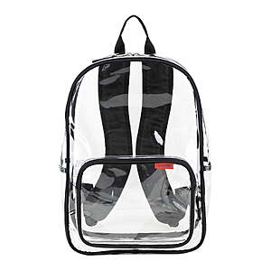 Eastsport Unisex 16" Success Clear Backpack, Black $5.19 + Free S&H w/ Walmart+ or $35+