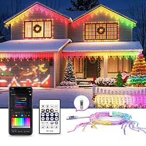 Amazon – AHAWILL 33-Ft 255-LED Icicle Lights - $19.99–$34.99 w/ Code