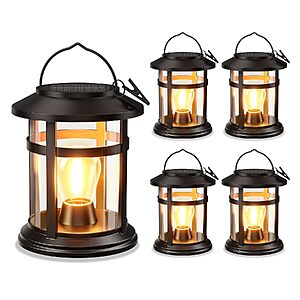 4-Pack BONLION Solar Hanging Lanterns Outdoor LED Lights (Warm White) $23.99 + Free Shipping w/ Prime or on $35+