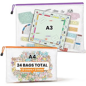 Amazon – Umriox 24-Pack A3/A4 Mesh Zipper Bags - $14.29 w/ Code