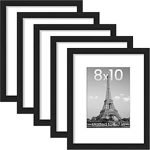 5-Pack upsimples 8x10 Picture Frames Gallery Wall Set (Black) $13.99 + Free Shipping w/ Prime or on $35+