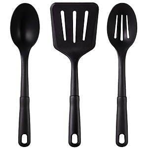 Mainstays Nylon Kitchen Utensil Set, 3 Piece, Black, Non-Stick Cookware Compatible $1.77