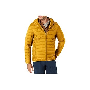 Amazon Essentials Men's Lightweight Water-Resistant Packable Hooded Puffer Jacket (Caramel) $8.99 + Free Shipping w/ Prime
