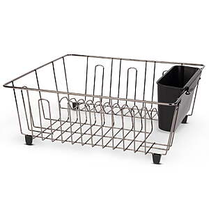 Mainstays Small Dish Drainer Rack - Chrome/Black $8.44