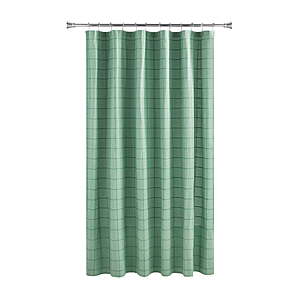 Mainstays Green Plaid Shower Curtain, Polyester-Cotton Blend, 72 in x 72 in $5