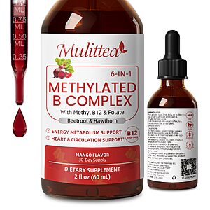 Amazon – Mulittea Methylated B-Complex Drops - $9.32 w/ Code