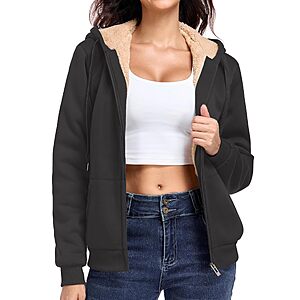 Little Beauty Women's Fleece-Lined Zip-Up Hoodie Jacket (various) $14.99 + Free Shipping w/ Prime or on $35+