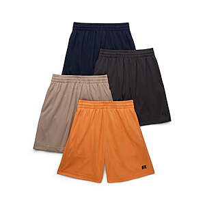 4 Pk Russell Athletic Boys Performance Mesh Shorts(Size 4-5 Only) $8.51 + Free S&H w/ Walmart+ or $35+