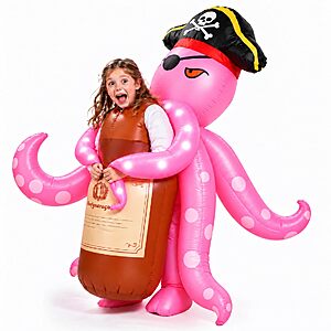 Inflatable Octopus Costume for Kids, Light Up Pirate Outfit Ages 8-12 - $15.99 AC