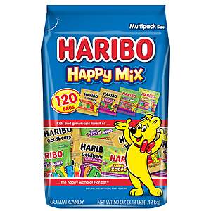 HALLOWEEN $13.99 Costco Haribo Gummi Candy Happy Mix Variety Pack, 120-count