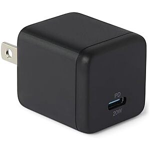 [AC] $6.07 | Amazon Basics 20W Fast Charging USB-C Nano GaN Wall Charger, 1-Port PD 3.1 at Amazon