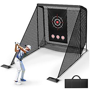 aikeec Golf Practice Hitting Net Heavy Duty Metal Frame with 5-Layer Polyester Mesh & Target Cloth - $129.99