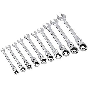 10-Pc Amazon Basics Flexible Gear Ratcheting Wrench Set (Metric) $24.45