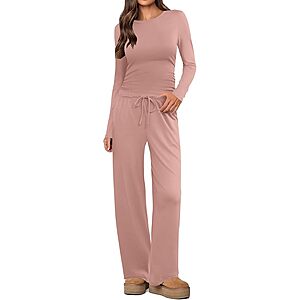 Ekouaer 2-Piece Lounge Set w/ Pockets (various colors/sizes) $11 + Free Shipping w/ Prime or orders $35+