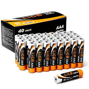 $16-17 FS WALMART+ by LiCB: AA (40 pack) or AAA Batteries (40 Pack) Triple A Alkaline Batteries,