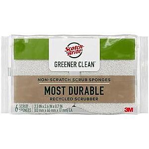[SnS] $6.17 | Scotch-Brite Greener Clean Non-Scratch Scrub Sponge, 6 Pack at Amazon