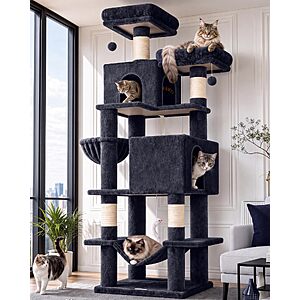 Globlazer Extra Tall Cat Tree Tower for Indoor Cats, 76in, F76, Dark Grey $79.98