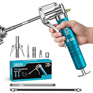Seesii 3-Oz 4000 PSI Mini Grease Gun Kit w/ Air Bleed Valve & 4 Nozzles $16.49 + Free Shipping w/ Prime or on $35+