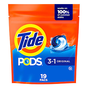 Tide Pods or Gain Flings, 19-Packs $3.98