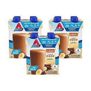 [S&S] $17.04: Atkins Chocolate Banana High Protein Shake (12 Count)
