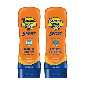 [S&S] $9.79: Banana Boat Sport Ultra Lotion Sunscreen, SPF 30, 8oz, Twin Pack